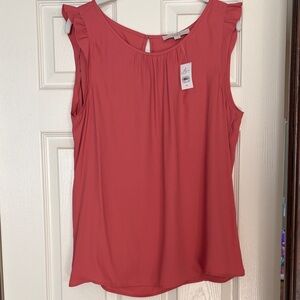 LOFT Coral Sleeveless Blouse
